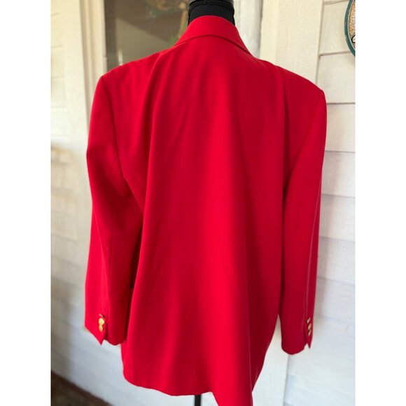 Vintage 80s Womens Gallant Red Wool Blazer Jacket Size 12 - Picture 6 of 12
